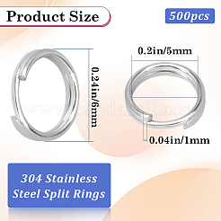 500 шт. разъемные кольца из нержавеющей стали 304&nbsp;STAS-SP0001-66E