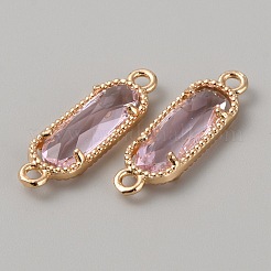 Ciondoli per connettori in vetro pavé in ottone placcato oro&nbsp;FIND-WH0110-728G-06