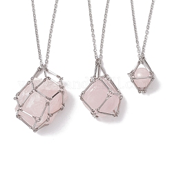 3 шт. 201 нержавеющая сталь хрустальные каменные подвески-клетки ожерелья&nbsp;NJEW-JN04750