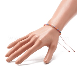 Bracelet de perles tressées en fil de nylon de perles de perles naturelles réglables&nbsp;BJEW-JB06455-01