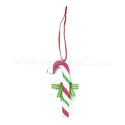 Decorazioni natalizie con ciondolo in argilla polimerica fatte a mano con bastoncini di zucchero&nbsp;HJEW-P017-02A
