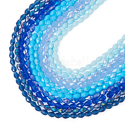 10 hilos 10 colores hilos de cuentas de vidrio transparente&nbsp;EGLA-TA0013-24C