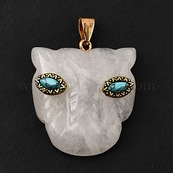 Подвески из натурального кварцевого кристалла и синтетической бирюзы&nbsp;G-Z090-02G-01