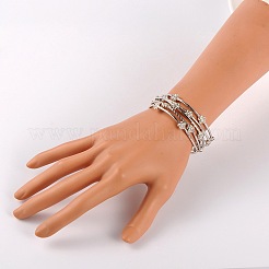 Bracciali 5-loops in ottone tubo&nbsp;X-BJEW-JB01704-01