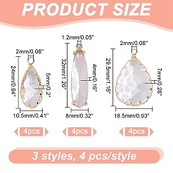 12 шт. 3 стиля подвески из латунного стекла FIND-AR0005-08