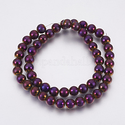 Electroplate non magnetici ematite sintetico fili di perline&nbsp;G-F585-D-8mm