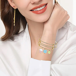 4 набор из 4 стилей эмалевых подвесок из сплава своими руками и наборов для изготовления регулируемых железных браслетов&nbsp;DIY-YW0013-13