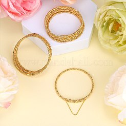 Браслет-кафф из латуни с бусинами&nbsp;JB762A