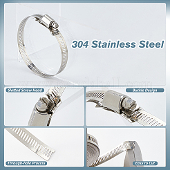 Хомуты для шлангов с червячной передачей из нержавеющей стали 304&nbsp;DIY-WH0656-09