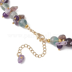 Женские круглые бусины с натуральным цветным флюоритом&nbsp;NJEW-JN05813