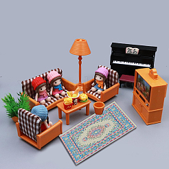 8 Stück 4 Farben Mini-Puppenhaus-Stoffteppiche&nbsp;DIY-FG0002-75