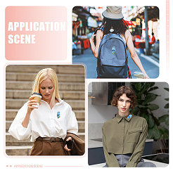 2 шт. эмалевая булавка из цинкового сплава «Незабудка»&nbsp;JEWB-CA0001-77