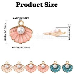 Подвески из эмали из цинкового сплава&nbsp;ENAM-YW0006-11LG-01