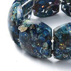 Bracciali elasticizzati con diaspro imperiale naturale tinto e opale sintetico&nbsp;BJEW-G702-05A