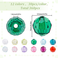 360pcs 12 Farben transparente Acrylperlen&nbsp;TACR-HY0001-05