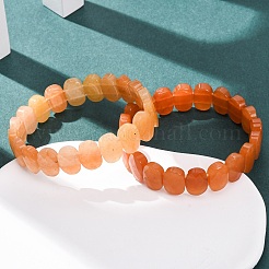 Bracelets extensibles en perles facettées d'aventurine rouge naturelle pour femmes&nbsp;BJEW-K251-07N