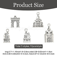 50шт 5 стиля подвески из цинкового сплава в тибетском стиле&nbsp;TIBEP-YW0002-36