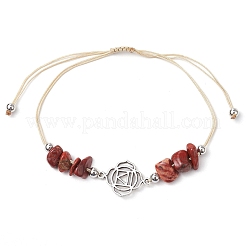 7 Stück geflochtene Perlenarmbänder mit Chakra-Motiven aus natürlichen und synthetischen gemischten Edelsteinen&nbsp;BJEW-JB11327
