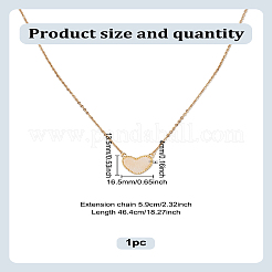 1 шт. ожерелье с подвеской в форме сердца из латуни и друзовой смолы&nbsp;NJEW-LP0009-36