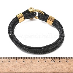 Pulseras dobles de cordón de cuero de microfibra trenzada&nbsp;BJEW-C153-01C