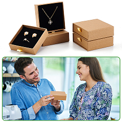 Подарочные ящики для хранения сережек из крафт-бумаги&nbsp;CON-WH0095-87B