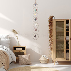 Чакра медная проволока обернутая драгоценными камнями самородки подвесные украшения&nbsp;HJEW-AB00165