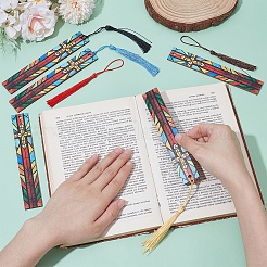 5 шт. прямоугольной формы деревянные закладки из фанеры тополя&nbsp;AJEW-UN0002-47B