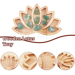 Supports d'affichage en cristal de lotus en bois&nbsp;AJEW-WH0258-231