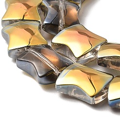 Прозрачные стеклянные бусины гальваническим пряди&nbsp;LS-EGLA-H103-HP02