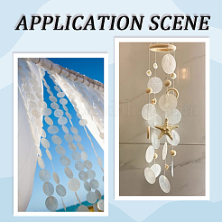 60 шт. плоские круглые подвески из ракушек капиз&nbsp;SSHEL-SC0001-49