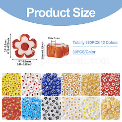 Fili di perline di vetro millefiori fatti a mano 360 pz 12 colori&nbsp;LAMP-CW0001-05