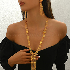 Роскошный элегантный комплект из цинкового сплава с кисточками в виде листьев и ожерелий в ближневосточном стиле&nbsp;TI4376