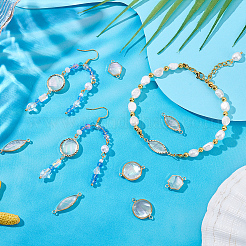 10 шт. 5 стиля латунные подвески-соединители из натуральной белой ракушки&nbsp;KK-PH0012-91A