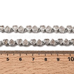 Colliers de tennis géométriques en laiton sertis de micro-pavés de zircone cubique&nbsp;NJEW-C121-02A-P
