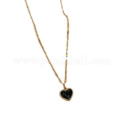 Collana da donna con ciondolo a forma di cuore in argilla polimerica a doppia faccia&nbsp;WGED9DB-01