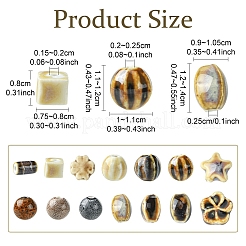 56 pièces 14 styles de perles en porcelaine faites à la main&nbsp;PORC-YW0001-88