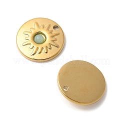 Плоские круглые подвески из натурального смешанного камня&nbsp;STAS-F312-14G