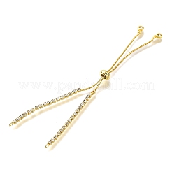 Fabrication de bracelet coulissant réglable en laiton et zircone cubique transparente&nbsp;KK-L230-15G-02