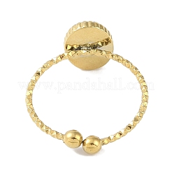 Anelli da dito ovali in acciaio inossidabile smaltato 304 con placcatura ionica (ip)&nbsp;RJEW-L107-071G-02