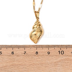 Collane con ciondolo a forma di conchiglia in acciaio inossidabile 304 per donna&nbsp;NJEW-F373-01G