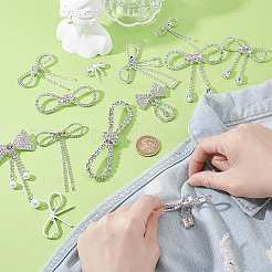 13 stücke 13 arten bowknot legierung strass broschen für rucksack kleidung&nbsp;JEWB-GA0001-36