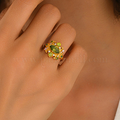 Fingerringe aus Messing mit Mikropavé-Kubikzirkonia für Damen&nbsp;KW9333-5