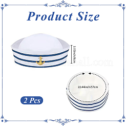 Cappello da marinaio a strisce di stoffa&nbsp;AJEW-WH20098-081