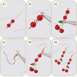 Наборы для самостоятельного изготовления сережек в виде вишни&nbsp;DIY-SC0031-71