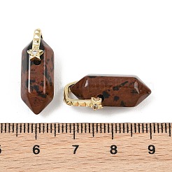 Pendentifs doubles terminaux en obsidienne d'acajou naturel&nbsp;GG-CBA4154-07G-06