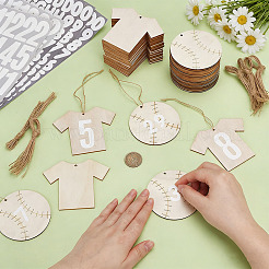 2 style de décorations de suspension en bois brut&nbsp;DIY-OC0015-98
