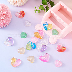 20pcs 10 Farben transparente Harzanhänger&nbsp;CRES-TA0001-43