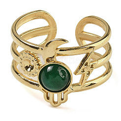 Natürliche malaysische Jade-Fingerringe&nbsp;RJEW-U027-07G-06