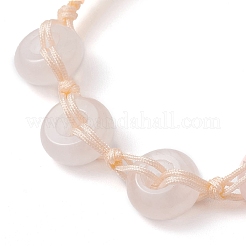 Braccialetti con perline intrecciate rondelle di quarzo rosa naturale&nbsp;BJEW-TA00492-03