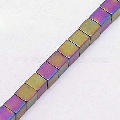 Electroplate non magnetici ematite sintetico fili di perline&nbsp;G-J170B-3x3mm-04